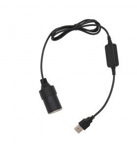 5V 2A USB To 12V Cigarette Lighter Cable Socket Male Female Adapter For Car